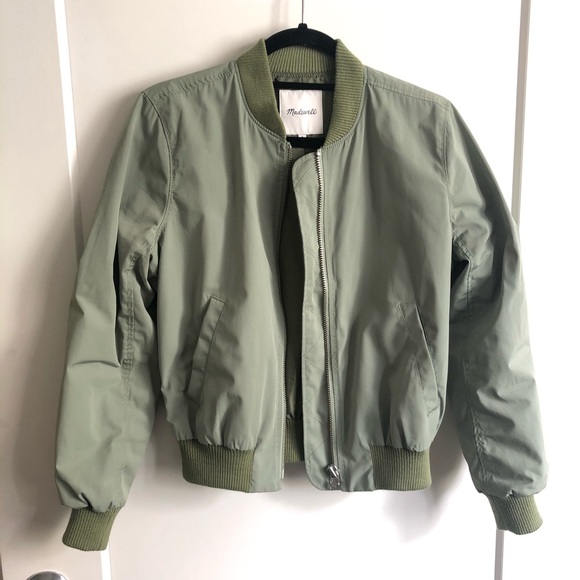 Madewell Jackets & Blazers - Madewell Side Zip Bomber Jacket in Green